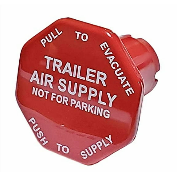 TORQUE Red Trailer Air Supply Knob for Mv-3 Push-Pull Dash Valve | Replaces Bendix 298817 for Semi Trucks (TR298817)