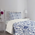 thumbnail image 6 of Ambesonne Watercolor Quilted Bedspread Set 2 Pcs, Vibrant Blue Flowers, Twin Size, Violet Blue White, 6 of 6