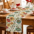 thumbnail image 5 of Green Yellow Paisley Table Runner 120 Inches, Vintage Boho Floral Botanical Bed Runner Dresser Scarves Tabletop for Indoor Outdoor Parties/Ceremony/Banquet, 13"x 120", 5 of 9