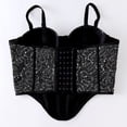 thumbnail image 3 of QSAWXQZ Women's Sequin Bustier Corset Top Underwire Push Up Padded Cups Sweetheart Neckline V Hem Adjustable Spaghetti Straps Sleeveless Crop Tank for Party Clubwear Night Out Festival 34, 3 of 6