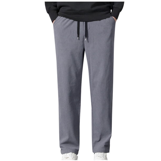 Pantalones largos para hombre, pantalones deportivos con bolsillo de cuerda, pantalones casuales fáciles, pantalones Changwei, pantalones de pana, pantalones de poliéster para hombre.