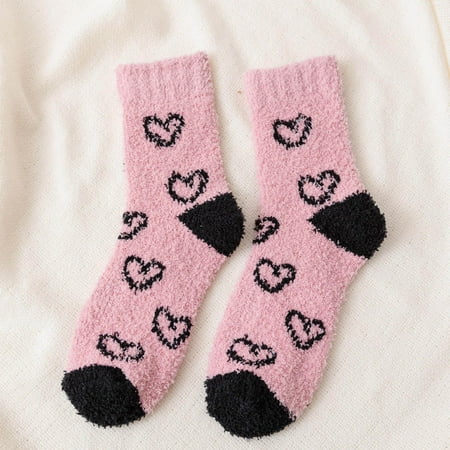 

Women Furry Thickened Mid Tube Socks Warm Love Floor Socks Confinement Socks