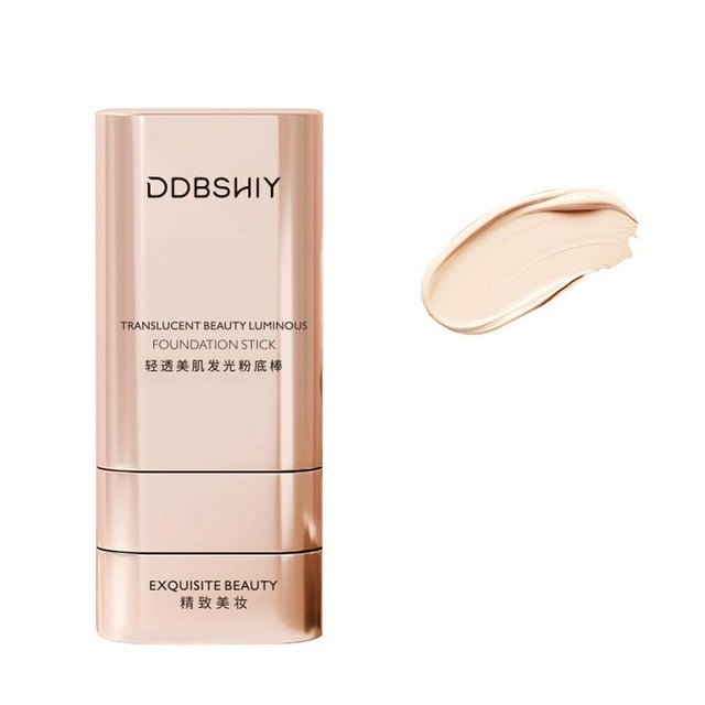 Long-Lasting Concealer Foundation Stick, Hydrating Dual-Ended Make-up with Dewy Creamy Finish, Full Coverage for Face, Portable Rotating Design