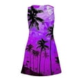 thumbnail image 6 of Hvot&aat Women's Sunset Beach Palm Tree Print Dress Summer V Neck Sleeveless Tank Dress with Pockets Hawaiian Dresses, 6 of 6