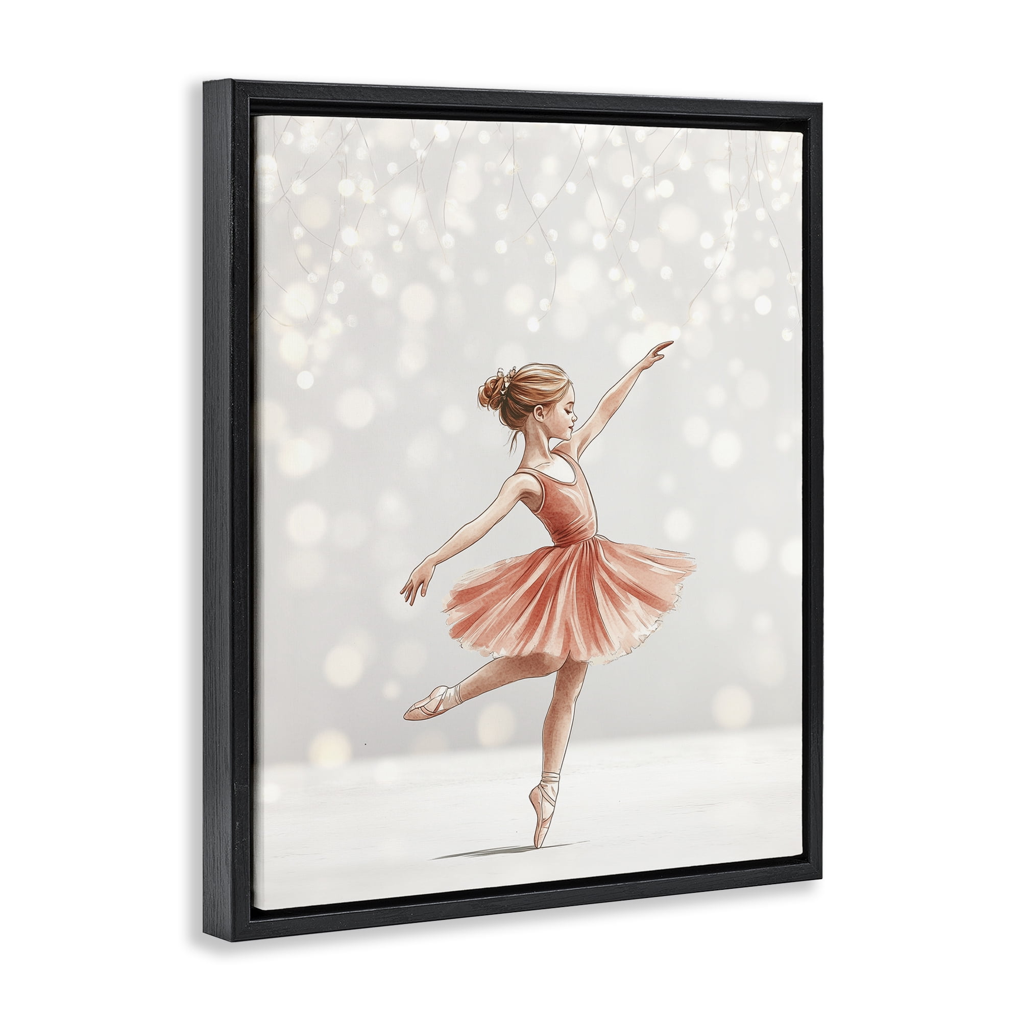 Stupell Industries Dancing In The Light Black Framed Floater Canvas Wall Art, design by Christine Simpson Art