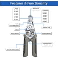 thumbnail image 6 of Wire Stripper, Multifunctional Wire Strippers Electrical with Cuts 8 10 12 14 16 18 20 22 AWG Cutter Pliers Splitter Winding Wires Cable Crimper Crimping Tool for Electricians and DIY Gray, 6 of 7