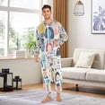 thumbnail image 4 of Doodle Faces Adult Onesie Pajamas Slim Fit Christmas One Piece Suit Pjs for Women and Men Hooded Zipper, 4 of 7