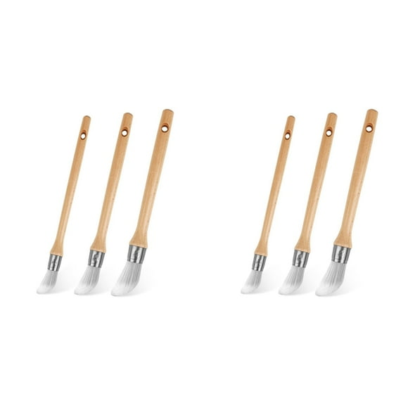 Pincel para Recortar, Kit de Herramientas para Pintar Bordes, Pinceles Redondos para Esquinas, Retoques, Obras de Arte, Bordes de de Casa, Paquete de 6