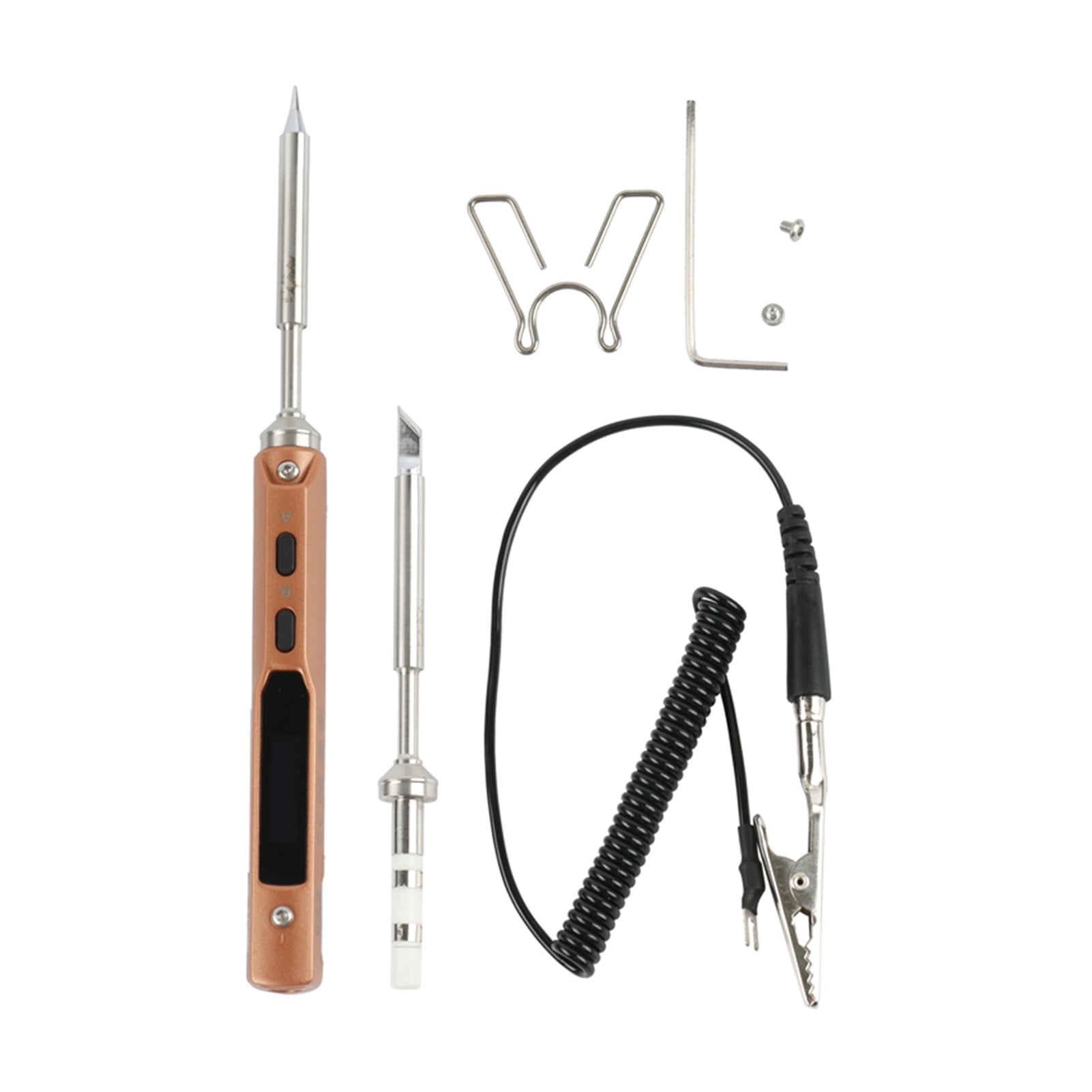 Mini TS100 Digital Electric USB Smart Adjustable Soldering Iron Set 65W LCD Programmable + Power Supply + 2 Solder Iron Tips ,Test accurately