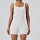 thumbnail image 1 of Ropa de yoga de una pieza sin costuras para mujer, pantalones cortos de una pieza con cuello cuadrado y lavado de arena para yoga y fitness, 1 of 4