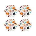 thumbnail image 2 of Balery 4 Pcs Autumn Pumpkins Fall Leavesleather Coasters Set, Drink Table Cup Coasters For Living Room Kitchen Coffee Decor, 2 of 9
