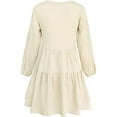 thumbnail image 5 of Wirziis Women Summer Dress V-Neck Solid Long Sleeve Casual Loose Flowy Swing Dress, 5 of 5