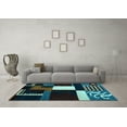 thumbnail image 3 of Ahgly Company Indoor Rectangle Abstract Light Blue Modern Area Rugs, 4' x 6', 3 of 4
