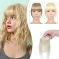 thumbnail image 2 of Thick Fringe Bangs Hair Extensions Clip In on Fringe Front Hairpiece Topper ογ T5D5, 2 of 8