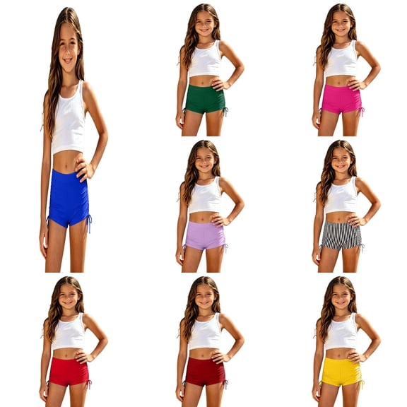 Shadoumai Girls Swim Bikini Bottom with Fully Lined, UPF 50 & Stretchy Swimwear for Kids Summer Quick-Dry Pool Beach Swimwear Pink,