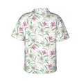 thumbnail image 3 of Daiia Lilies Flowers Hawaiian Shirt for Men Gentle Cotton Regular Short Sleeve Casual-X-Large, 3 of 9