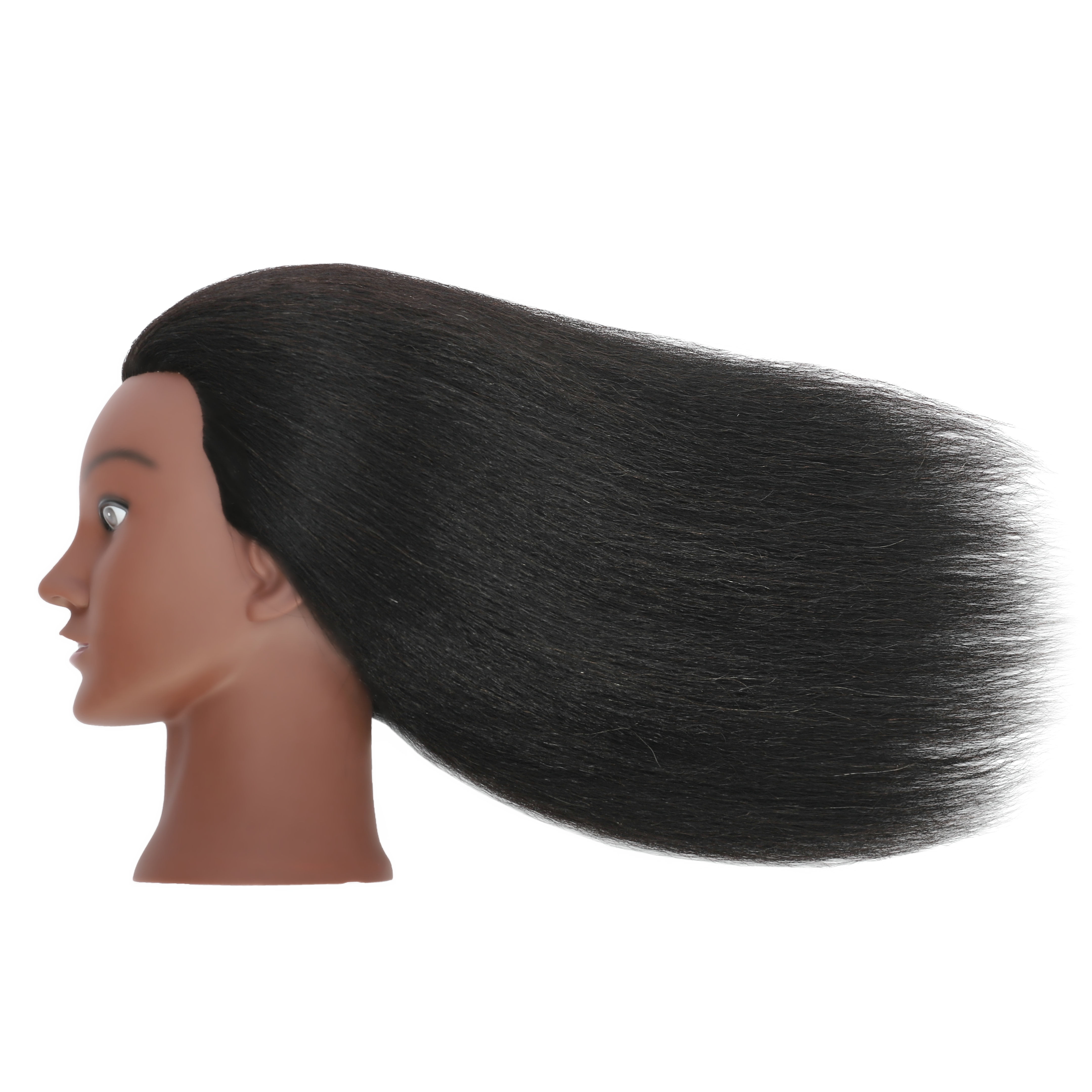 RYHAIR African American Mannequin Head 100% Human Hair for Practice Braiding Styling Cosmetology Barber Training with Stand