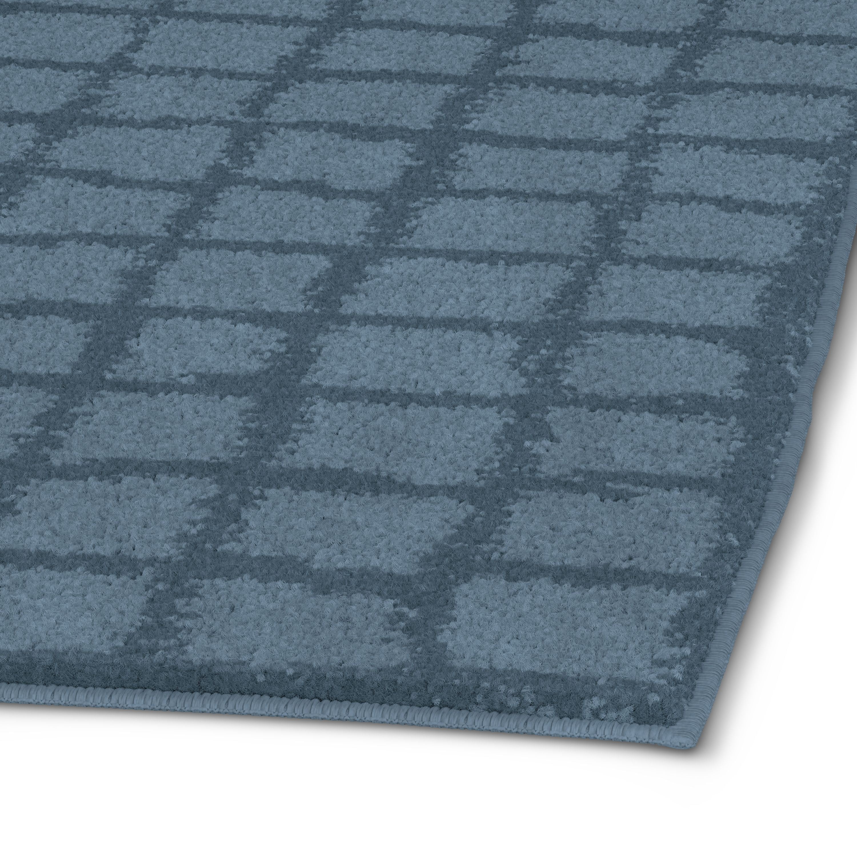 Mainstays Kids Tufted Blue Grid Washable Area Rug, 4 ft x 6 ft