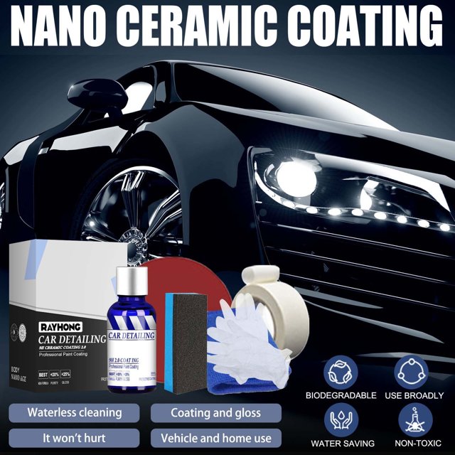 Ganfancp Pintura Polimérica Brillante Hidrófoba Fácil de Usar Revestimiento Cerámico-Protector 50Ml Liquidación 1 Juego de Láminas de Reparación Nanocerámicas
