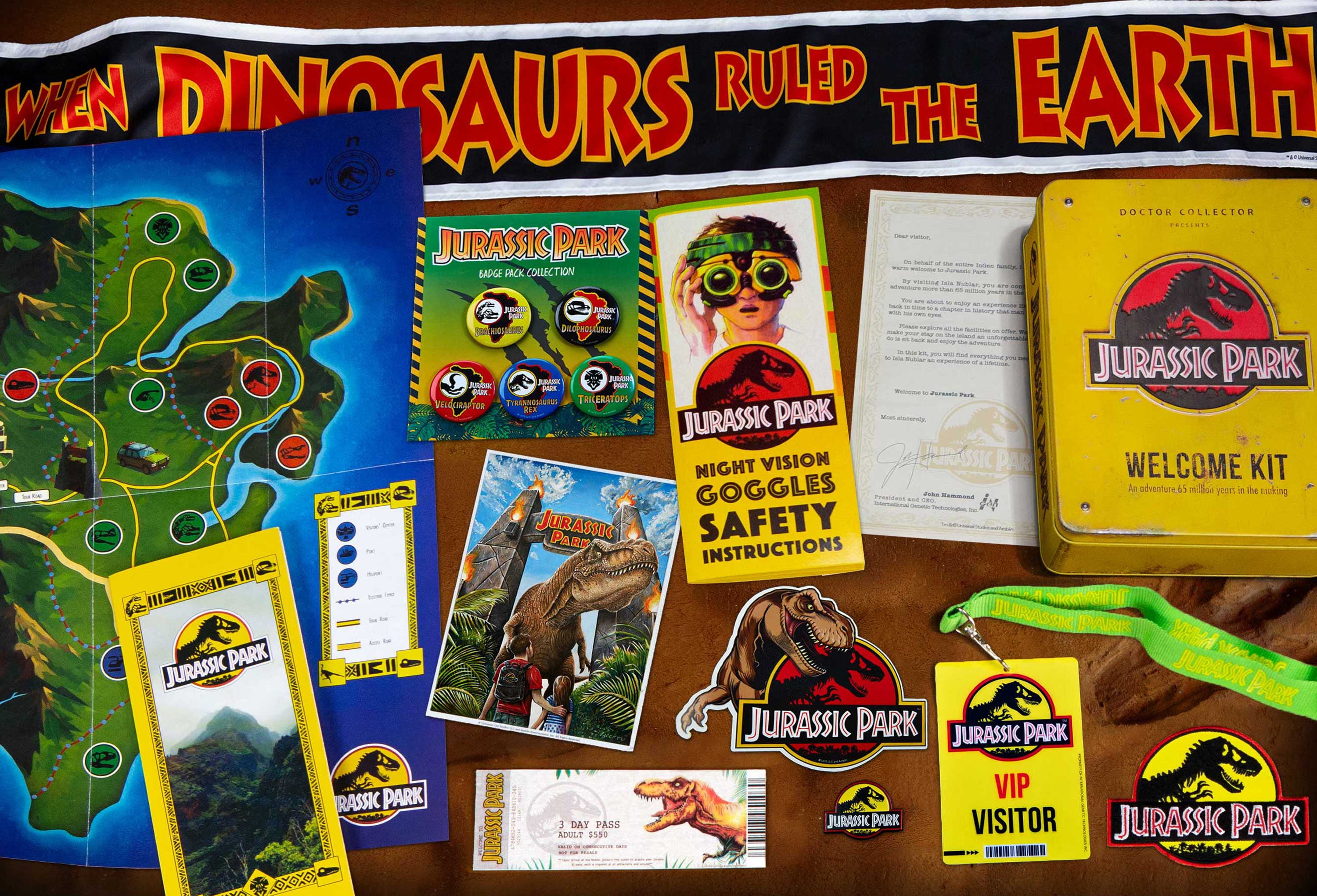 Doctor Colllector Jurassic Park Welcome Kit - Memories & Collector Kit for Ages 14+