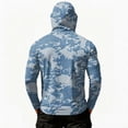 thumbnail image 6 of Domuza Upf 50 Long Sleeve Hoodies for Men Fishing Shirts Camo Hooded Shirt with Mask Uv Casual Summer Rash Guard Sun Protection Shirt Blue XL, 6 of 6
