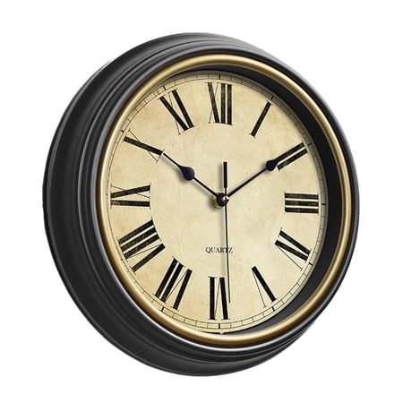 DESIGNICE 2026 New Wall Clock Old World Charm Kitchen Clock Elegant Pointer Eco Friendly Backplate Bathroom Clock Style3 for Kitchen Bathroom Living Room Dining Room Hallway Office.