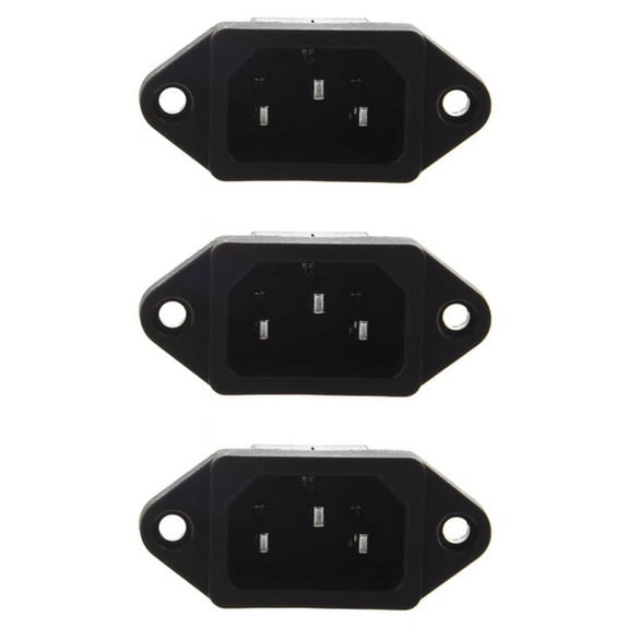3X IEC 320 C14 Male Plug 3 Pins PCB Panel Power Inlet Socket Connector