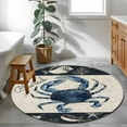 thumbnail image 3 of Round Rugs 3Ft, Coastal Crab Round Area Rug Washable Indoor Throw Carpet, Nautical Ocean Beach Fish Starfish Small Non Slip Circle Rug for Bedroom Living Room Home Decor Aesthetic, 3 of 8