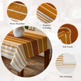 thumbnail image 5 of Burnt Orange Ombre Stripe Table Cloth Waterproof Tablecloths, Farmhouse Striped Gradient Tablecloth Dining Table Cover for Kitchen Party Tabletop Outdoor, Rectangle Tablecloth 54x108 Inch, 5 of 9