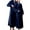Navy, variant on Clearance! robes for women terry cloth robes for women Women'S Double Pocket Flannel Bathrobe Soft And Warm Double Faced Bathrobe Pajamas And Home Wear Bathrobe Robe Big sales White