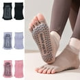 thumbnail image 2 of Antiskid Toe Separator Gym Socks Cotton Lightweight Design Secures Fit Yoga Pilates Open Toe Ankle Socks for Women, 2 of 21