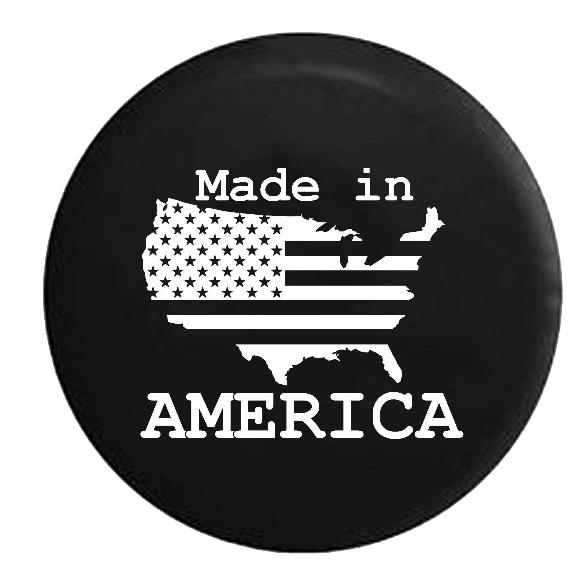 US United States Flag Stars & Bars Home Edition Trailer RV Spare Tire Cover OEM Vinyl Black 32 in Pike Flag 