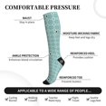 thumbnail image 3 of Lsque Blue Print Pattern Sport Compression Socks for Men & Women 15-20 mmHg Knee High Nurse Pregnant Running Medical and Travel Athletic, 3 of 6