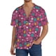 thumbnail image 1 of Balery Summer Flamingo Camisa Casual de Manga Corta con Botones para Hombre, Texturizada, Estilo Cubano, para Playa, Verano-4X-Large, 1 of 5