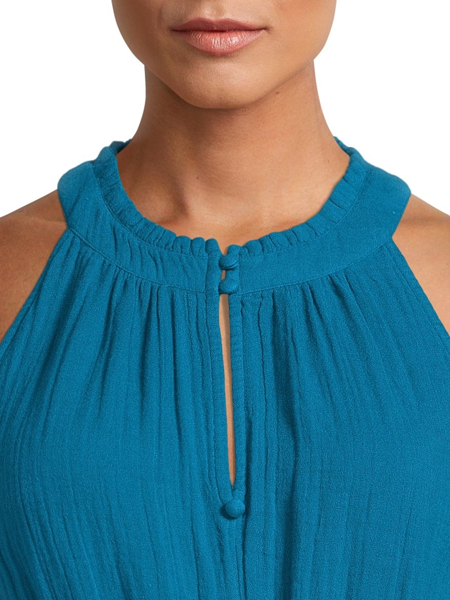 Time and Tru Women's Sleeveless Double Cloth Midi Dress