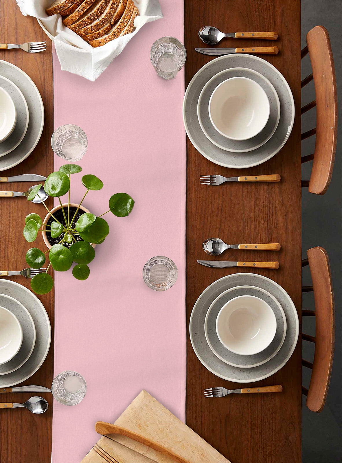 Blush Pink Pure, Table Runner Romantic Contemporary Minimalist Solid Tablerunners 13 x 90 Inch, Table Decorations Tabletop Scarf for Summer Gathering Holiday Farmhouse Kitchen Dining Decor