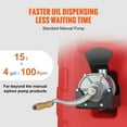 thumbnail image 5 of 16 Gallon Fuel Caddy, 7.8 L/min, Portable Gas Storage Tank Container with Hand Pump Rubber Wheels, Fuel Transfer Storage Tank for Gasoline Diesel Machine Oil Car Mowers Tractor Boat Motorcycle, 5 of 7