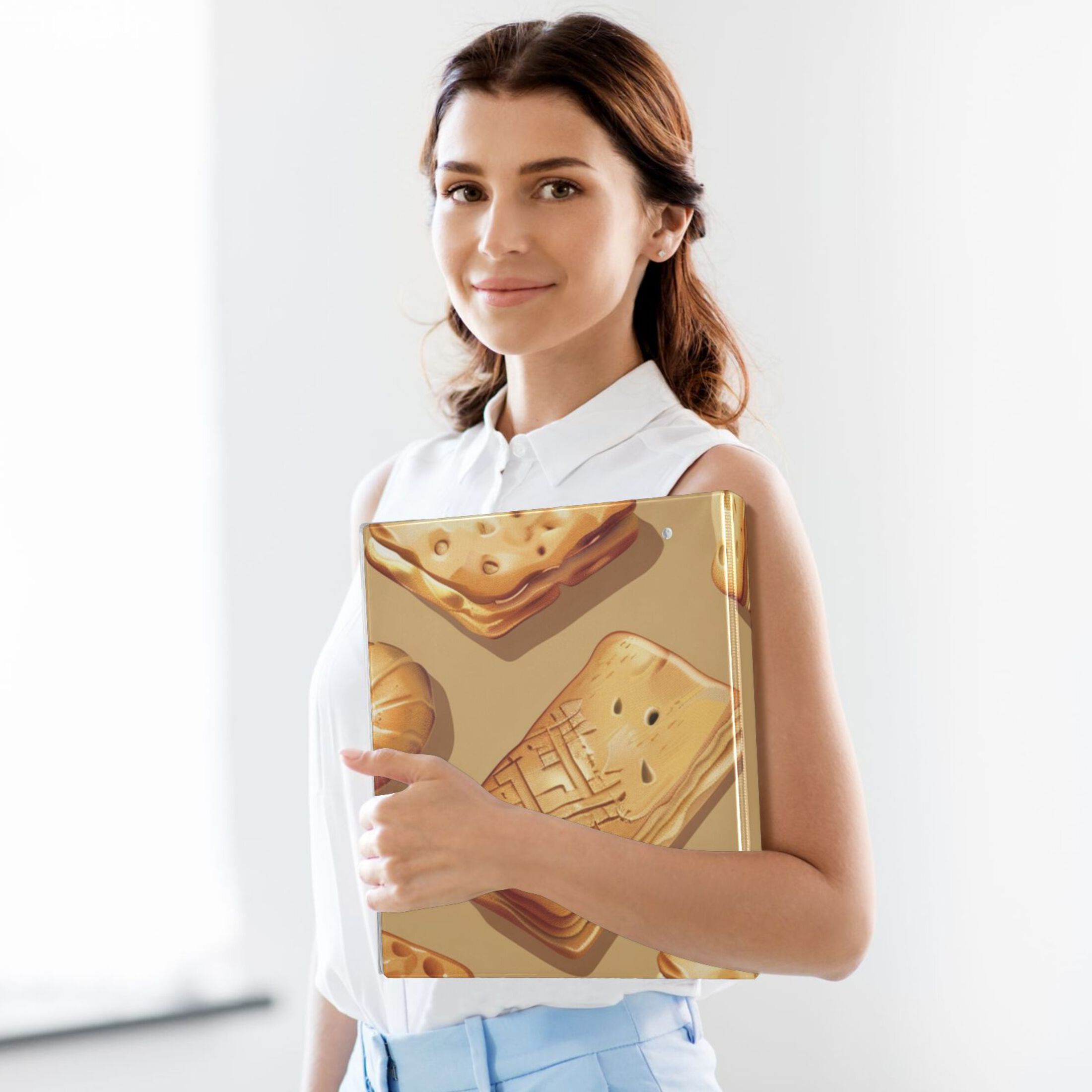 Biscuits 3 Ring Binders 1.5 inch Hardcover File Folders with Interior Pockets A4 Size Organizer for School Office Hospital