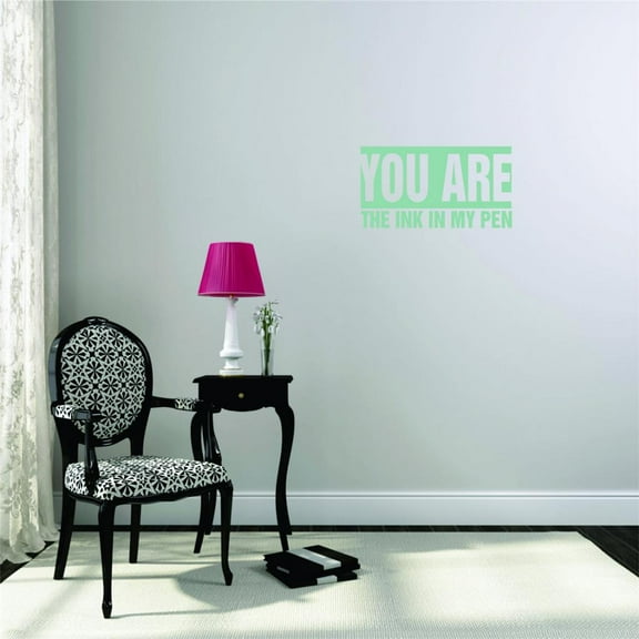 Decal - Peel & Stick Wall Sticker You Are The Ink In My Pen Love Life Kitchen Food Quote Home Decor Picture Art 12 x 24 Inches