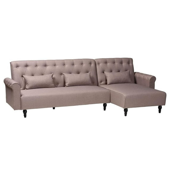 Pemberly Row Clay Fabric Upholstered Convertible Sleeper Sofa