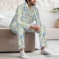 thumbnail image 6 of KLL Honey Bees And Flowers Sleepwear Mens Flannel Pajamas,Long Cotton Pj Set, 6 of 7