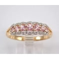 thumbnail image 3 of Hitanshu Jewels 14K Yellow Gold Plated 2Ct Round Cut Pink CZ Wedding Band Ring, 3 of 5