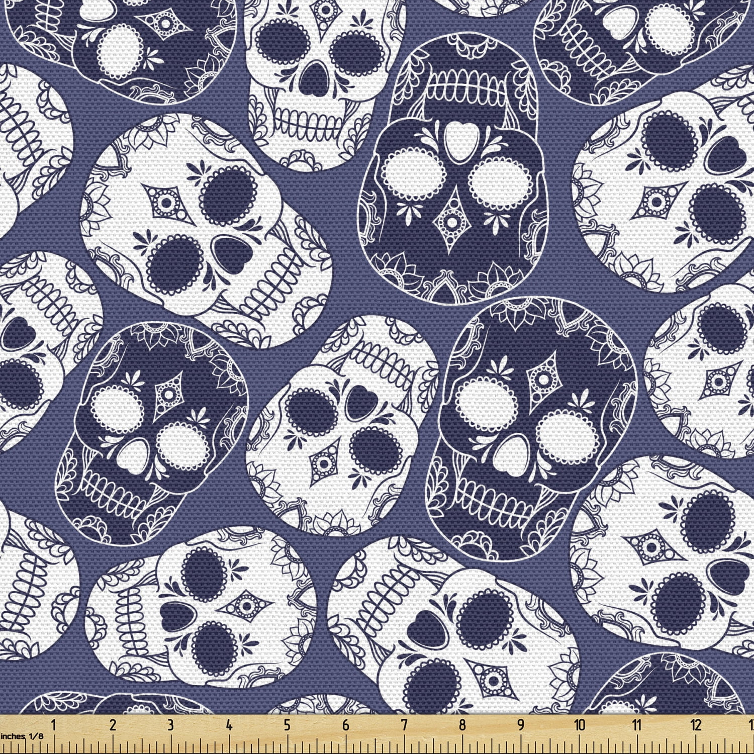 Sewing Halloween Fabric Face Mask By The Yard Pillow Fabric Mini Skulls and Bones Fat Quarter Ships Today