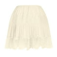 thumbnail image 4 of Mqqzkk Women's Mini Skirt Boho Cute Puff Ruffled Lace Flowy Going Out Date Shorts Skirts Summer Beach Skirts, 4 of 7
