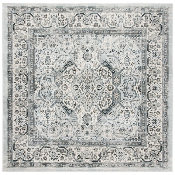 SAFAVIEH Isabella Zander Oriental Area Rug, Dark Grey/Cream, 6'7" x 6'7" Square