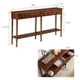 thumbnail image 2 of Bowery Hill Table Console Contemporaine en Bois à Double Hall, Couleur Pacane Riche, 2 of 9