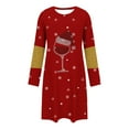 thumbnail image 5 of FDGIU Women's Christmas Sleep Dress, Long Sleeve Comfy Soft Nightie, Round Neck Tshirt Dress Casual House Dress, 5 of 6