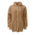 thumbnail image 3 of Womens Winter Long Sleeve Button Sherpa Jacket Coat Pockets Warm Fleece, 3 of 8
