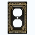 thumbnail image 2 of Metal Light Switch Plate Cover Elegant Victorian Floral Frame Black FRA076, 2 of 13