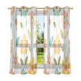 thumbnail image 6 of Yayeee Window Curtains Light Filtering 63"x42" Grommet Panel Pair Home Living Room Decor, Orange Retro Flower, 6 of 7